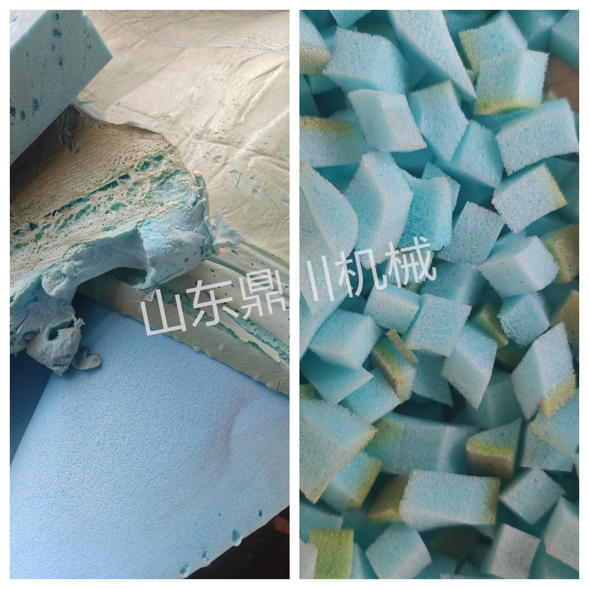 发泡海绵切粒效果