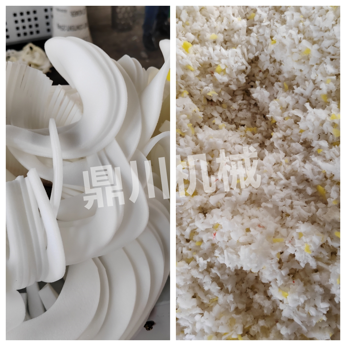 海绵边角料粉碎效果