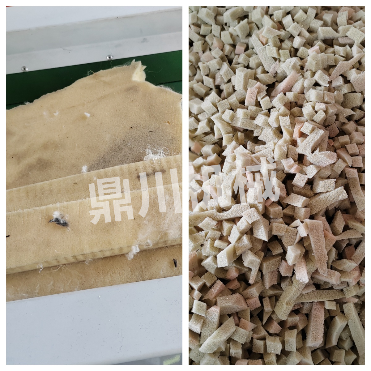 海绵边角料切块