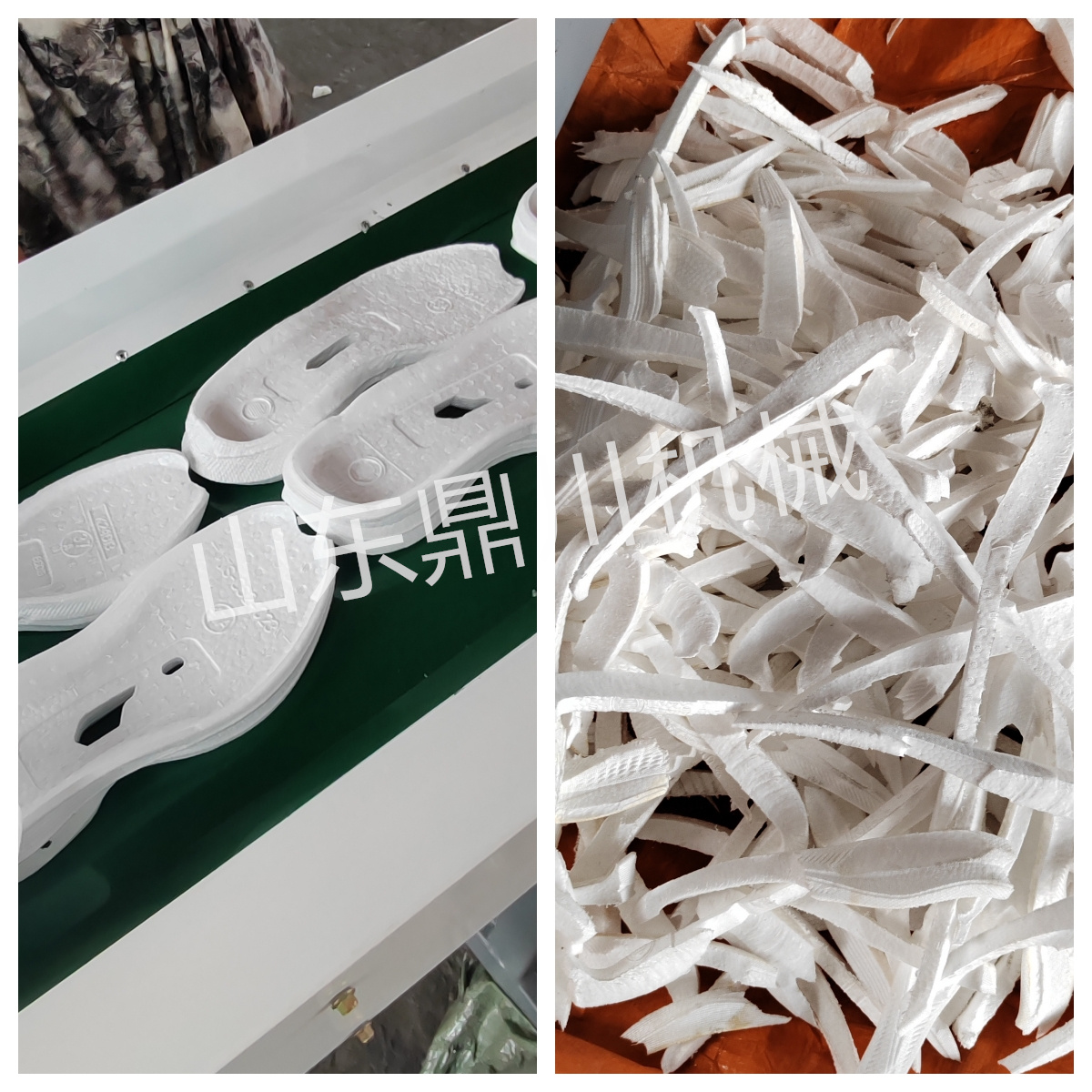 发泡鞋底切条效果