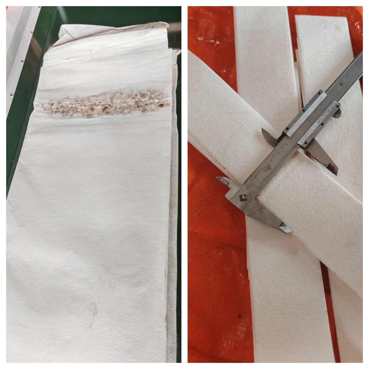 废旧滤布切断效果