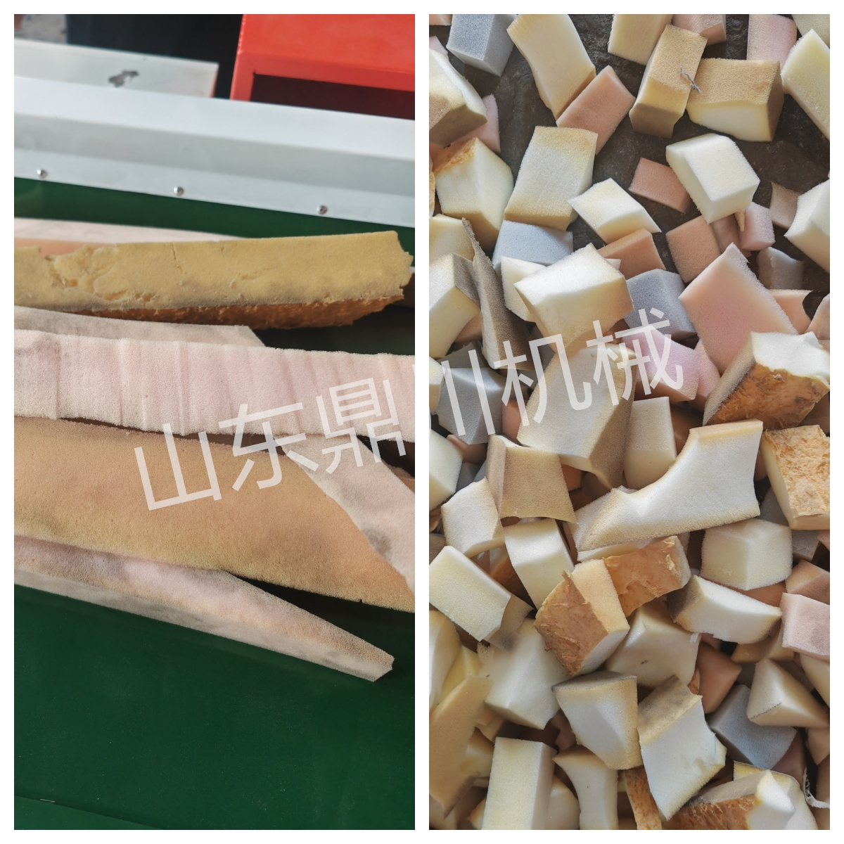 废旧海绵条切粒效果