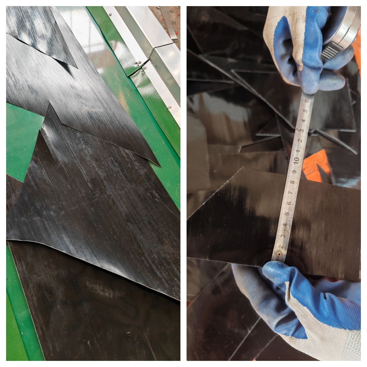 防静电黑色玻纤板剪切效果