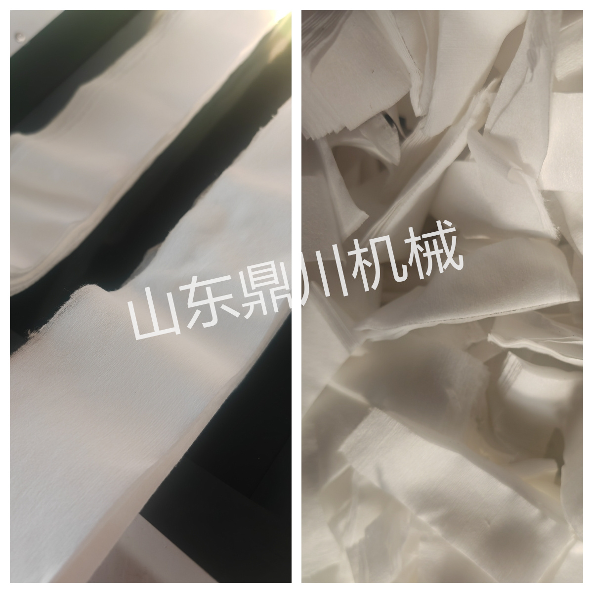 无纺布条切块效果