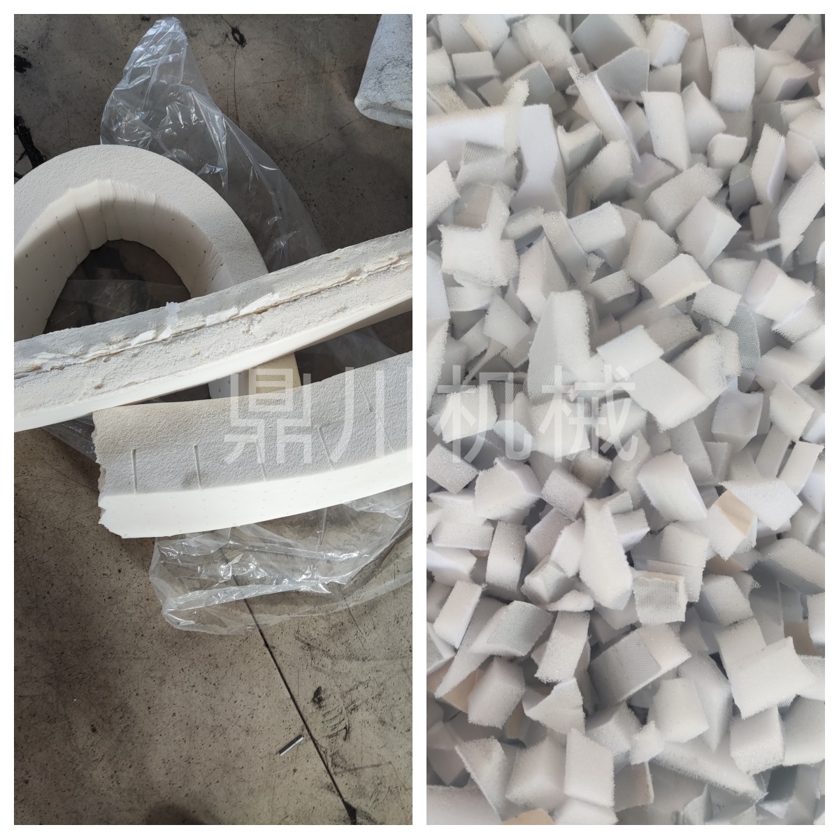 海绵边切粒对比